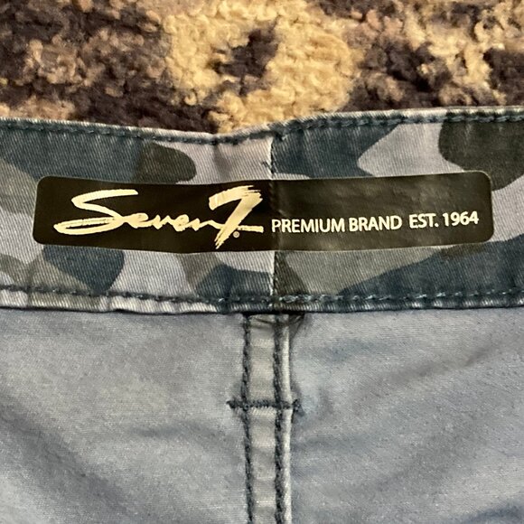 7 For All Mankind Blue and Gray Camo Cargo Skirt Size 12 - Camouflage - Picture 3 of 8